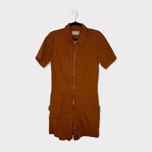 Everlane The Denim Short Coverall Canyon Brown Size 0